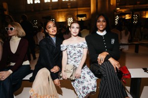 Tessa Thompson, Emma Roberts and Ciara at the Tory Spring 2026 Ready-to-Wear show