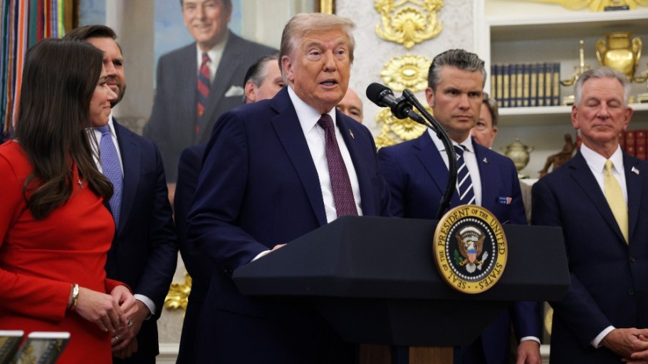 President Donald Trump speaks in the Oval Office on Sept. 2.