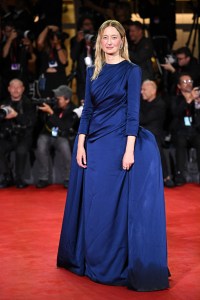 Alba Rohrwacher attends the "Jay Kelly" red carpet during the 82nd Venice International Film Festival.