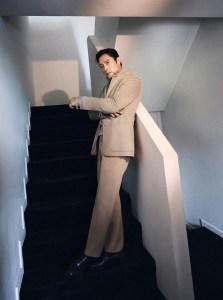 Vellus Aureum il conte jacket and Vellus Aureum zip mock neck top, Vellus Aureum crew neck top, Cotton and Wool Pants, Leather Mocassin Corso Loafers All ZEGNA​