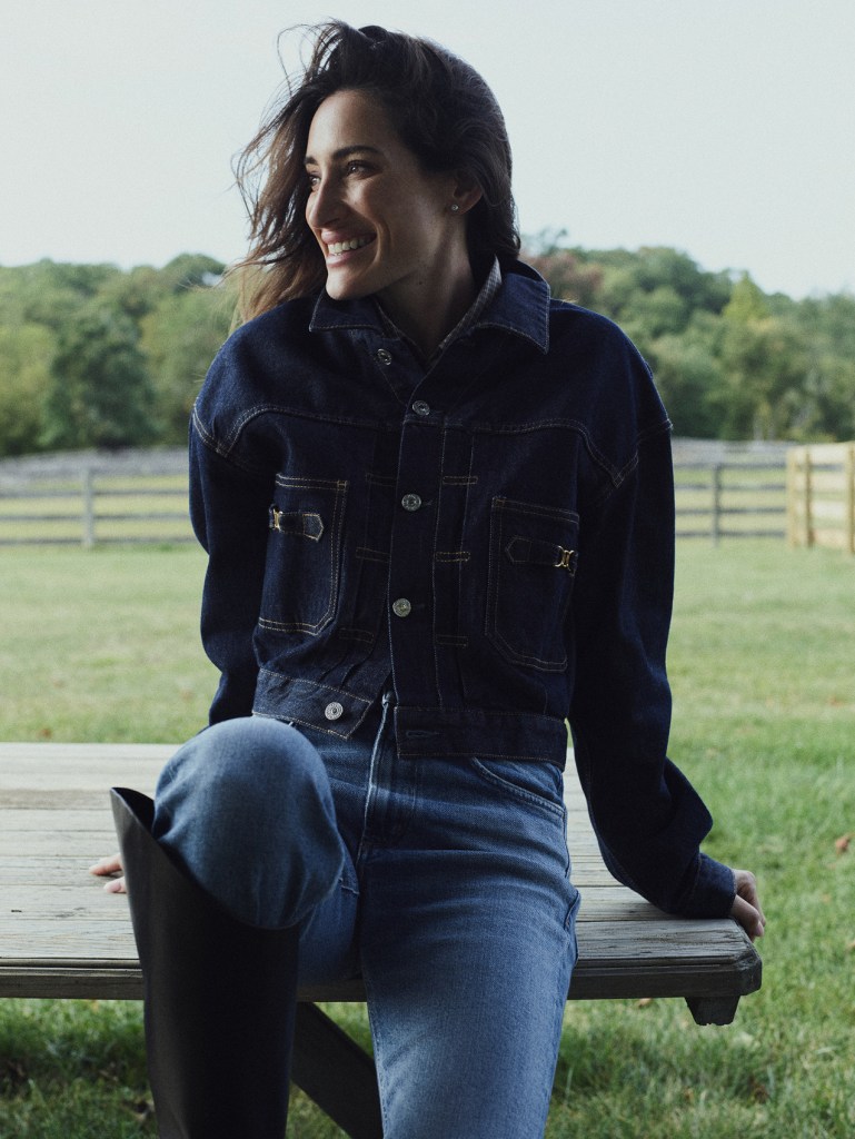 Jessica Springsteen in Citizens of Humanity's equestrian-inspired capsule campaign.