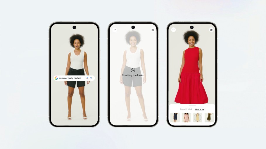 Google allows users to try items on avatars that mirror themselves.