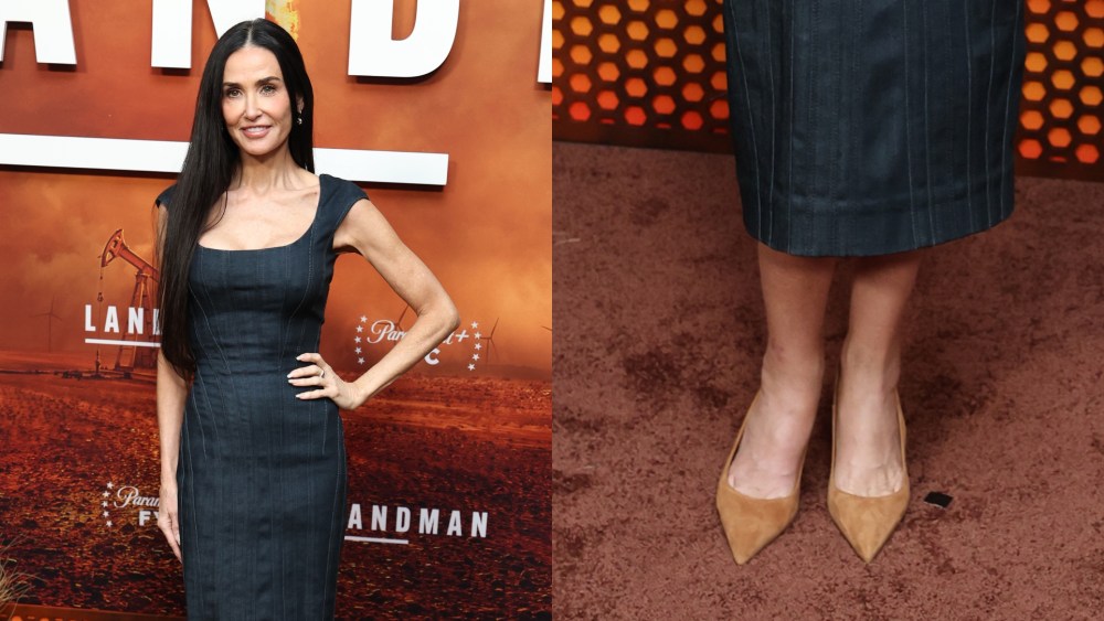 On Thursday night, Demi Moore attended the premiere of "Landman" Season 2 in suede heels, a major shoe trend this fall.