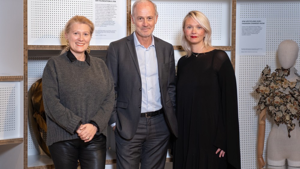 Kering's Marie-Claire Daveu, IFM's Xavier Romatet and Andree-Anne Lemieux at IFM-Kering Chair event
