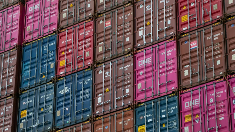 Shipping containers.