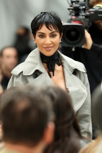 PARIS, FRANCE - OCTOBER 04: (EDITORIAL USE ONLY - For Non-Editorial use please seek approval from Fashion House) Kim Kardashian attends the Maison Margiela Womenswear Spring/Summer 2026 show as part of Paris Fashion Week on October 04, 2025 in Paris, France. (Photo by Lyvans Boolaky/Getty Images)