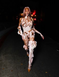 LOS ANGELES, CA - OCTOBER 31: Winnie Harlow is seen arriving to the Vas J Mrogan and Michael Braun 2025 annual Halloween party on October 31, 2025 in Los Angeles, California.  (Photo by Rachpoot/Bauer-Griffin/GC Images)