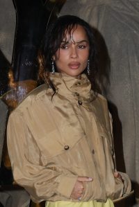 Zoe Kravitz at the Saint Laurent fashion show as part of Spring/Summer 2026 Paris Fashion Week held at Fontaine du Trocadéro on September 29, 2025 in Paris, France.