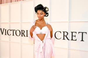 Angel Reese at the 2025 Victoria’s Secret Fashion Show held at Steiner Studios on October 15, 2025 in New York, New York.