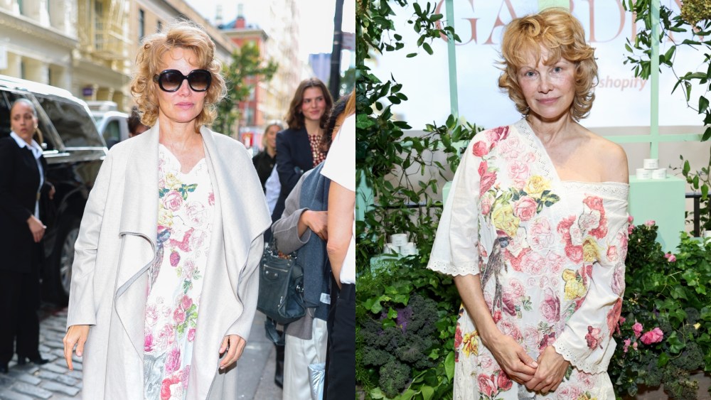 On Friday, Pamela Anderson attended the Sonsie pop-up in New York City in a Magnolia Pearl dress.
