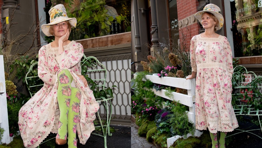 On Saturday, Pamela Anderson attended her Sonsie pop-up, clad in a floral dress.