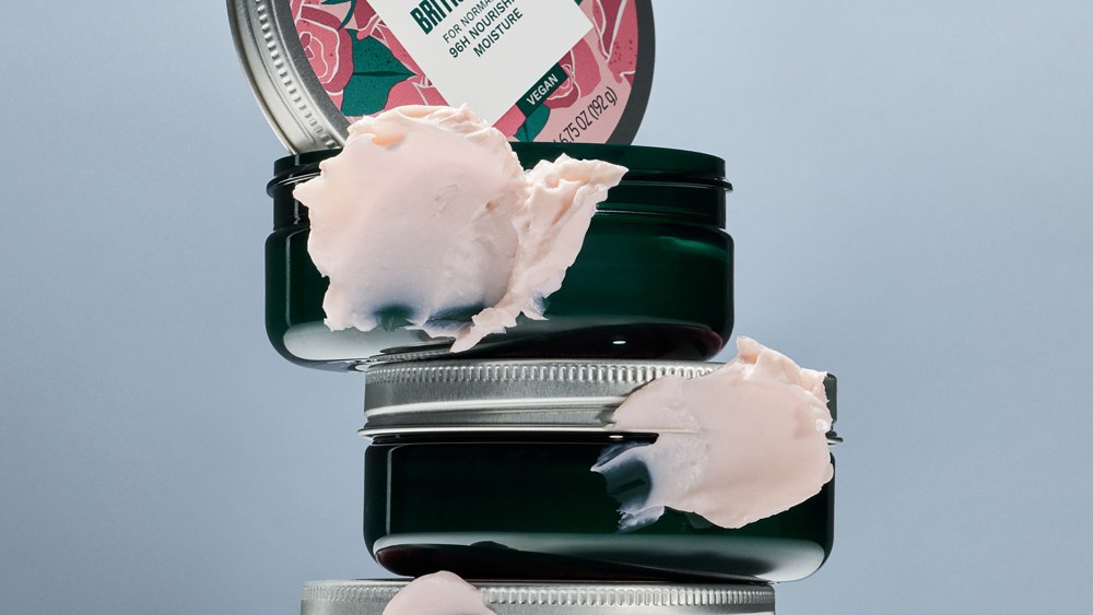 Stack of The Body Shop British Rose Body Butter tins