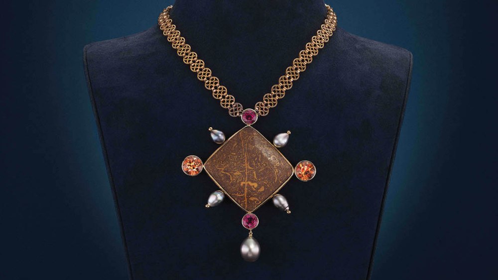 The Reimagined Jasper necklace from Then & Now.