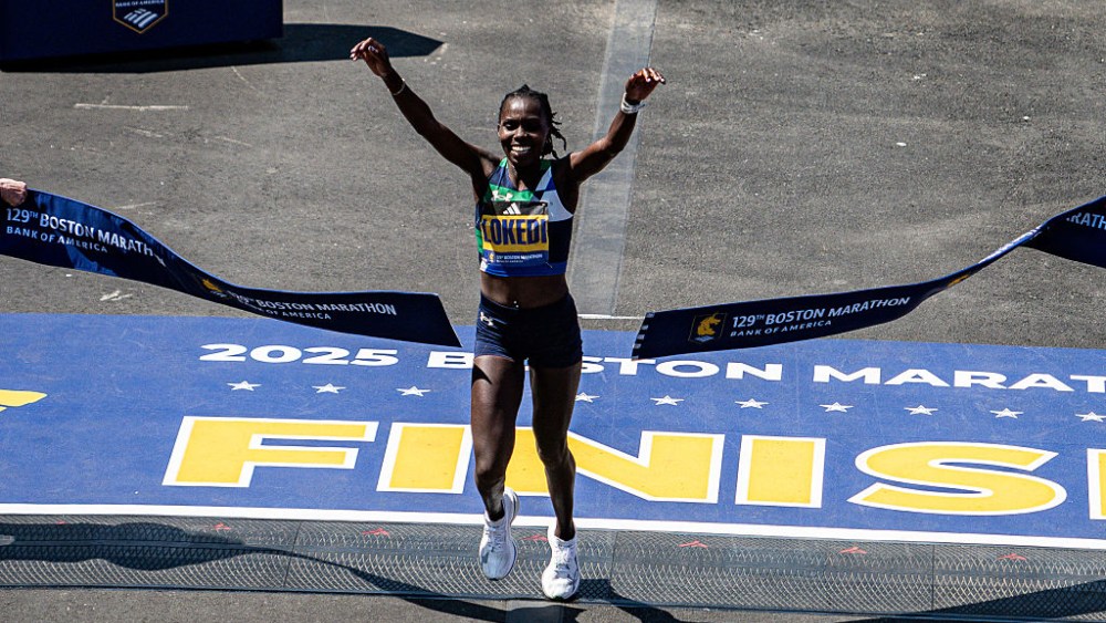 Sharon Lokedi, 2025 Boston Marathon winner, UA Velociti Elite 3 shoes