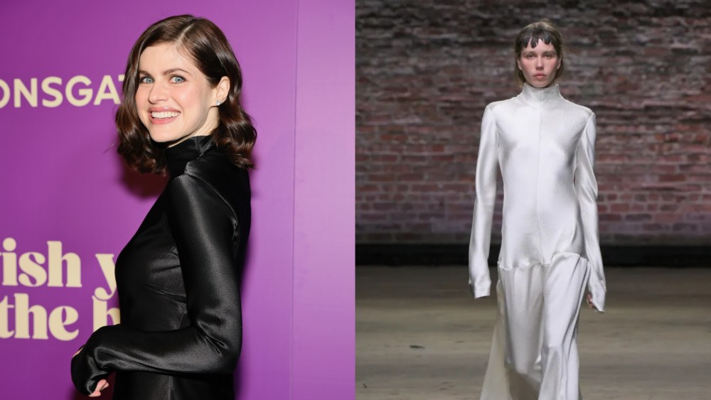 Alexandra Daddario wears Fforme to the 'I Wish You All the Best' premiere on Oct. 27, 2025 in New York City.
