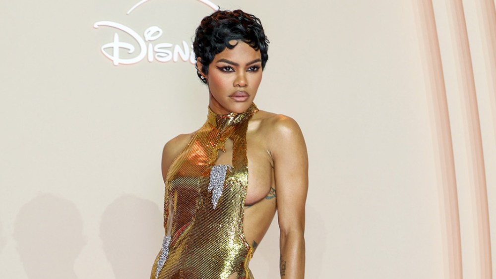 PARIS, FRANCE - OCTOBER 21: Teyana Taylor attends the "All's Fair" Disney+ Premiere at Maison de La Chimie on October 21, 2025 in Paris, France.  (Photo by Pascal Le Segretain/Getty Images)