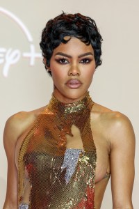 PARIS, FRANCE - OCTOBER 21: Teyana Taylor attends the "All's Fair" Disney+ Premiere at Maison de La Chimie on October 21, 2025 in Paris, France.  (Photo by Pascal Le Segretain/Getty Images)