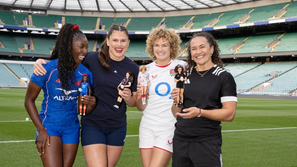 Barbie's International Day of the Girl Campaign Spotlights Global Rugby Stars Ilona Maher, Ellie Kildunne, Portia Woodman-Wickliffe and Nassira Konde.
