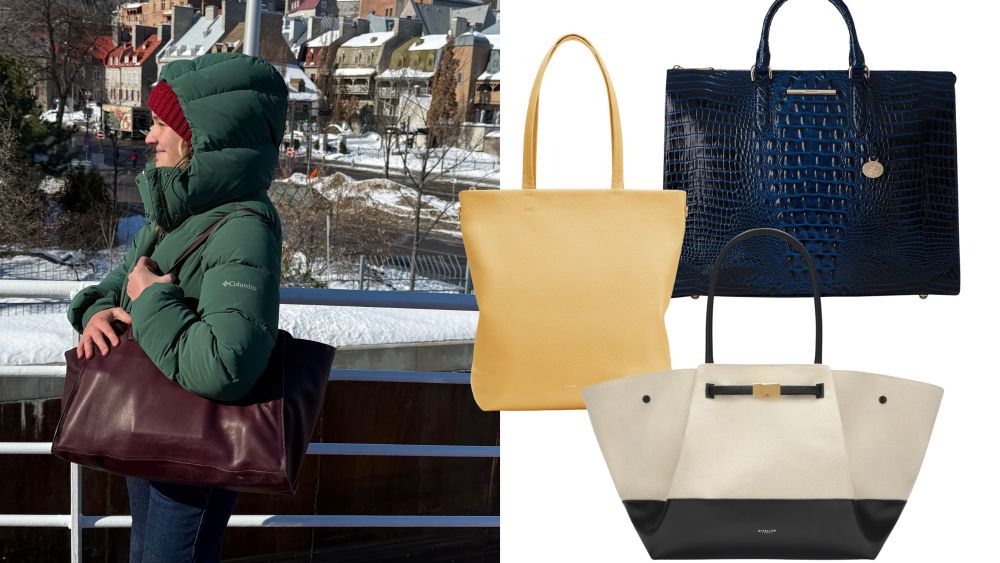 green woven neoprene tote bag