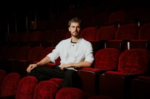 Christian Cowan and his designs for the broadway show Queen of Versailles backstage at the St.James Theater.