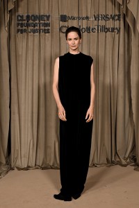 LONDON, ENGLAND - OCTOBER 03: Katherine Waterston attends the Clooney Foundation for Justice's The Albies at the Natural History Museum on October 03, 2025 in London, England.  (Photo by Jeff Spicer/Getty Images for The Clooney Foundation For Justice )