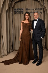LONDON, ENGLAND - OCTOBER 03: Amal Clooney and George Clooney attend the Clooney Foundation for Justice's The Albies at the Natural History Museum on October 03, 2025 in London, England.  (Photo by Jeff Spicer/Getty Images for The Clooney Foundation For Justice )