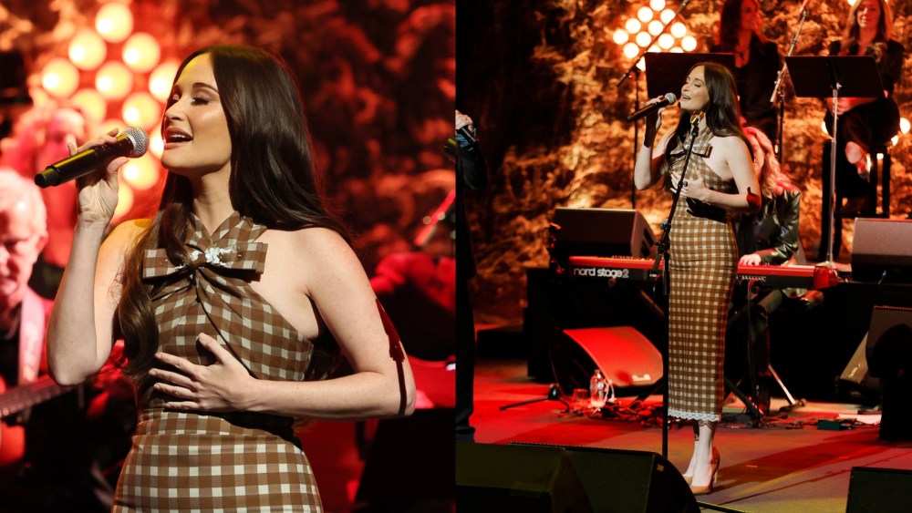 Kacey Musgraves wears a dress from Shushu/Tong's spring 2024 collection and performs onstage during the Medallion Ceremony for the Class of 2025 at Country Music Hall of Fame and Museum on Oct. 19, 2025 in Nashville, Tenn.