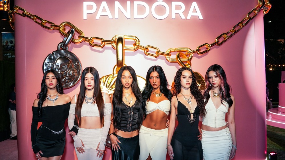 Katseye attends the VIP Celebration of Pandora Talisman Pop-Up Opening at The Grove on Oct. 7, 2025 in Los Angeles.