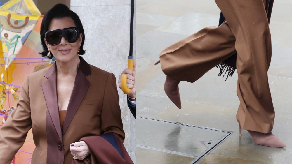 Kris Jenner was pictured in suede boots during a shopping spree in London.