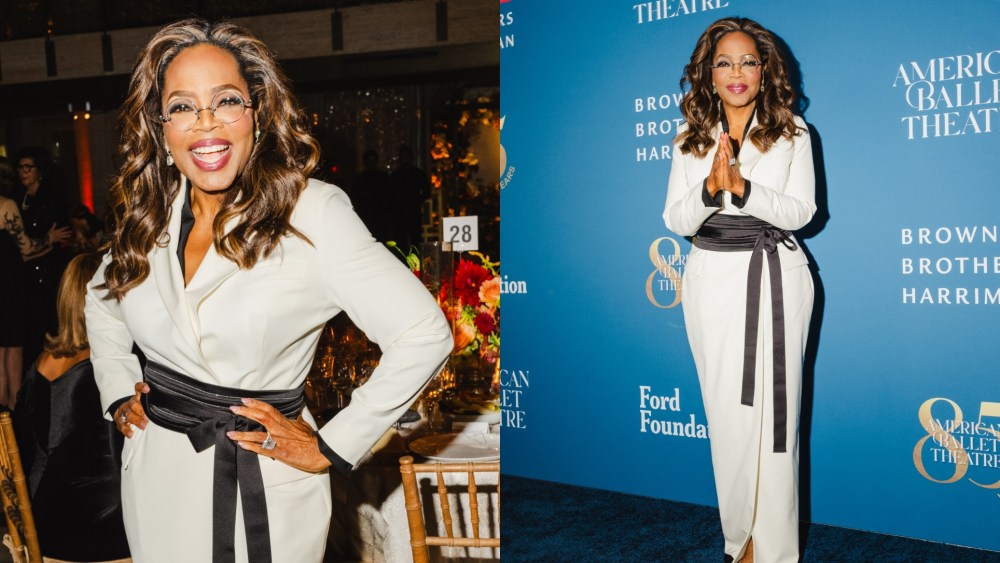 Oprah Winfrey wears Brunello Cucinelli fall 2019 ready-to-wear collection at the American Ballet Theatre Fall Gala on Oct. 22, 2025 in New York City.