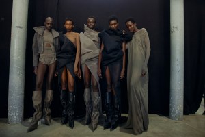 Backstage at Rick Owens Spring 2026 Ready-to-Wear Collection at Paris Fashion Week