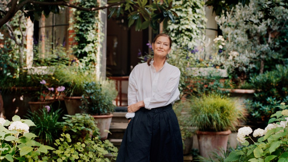 Rose Uniacke at home in her London garden.