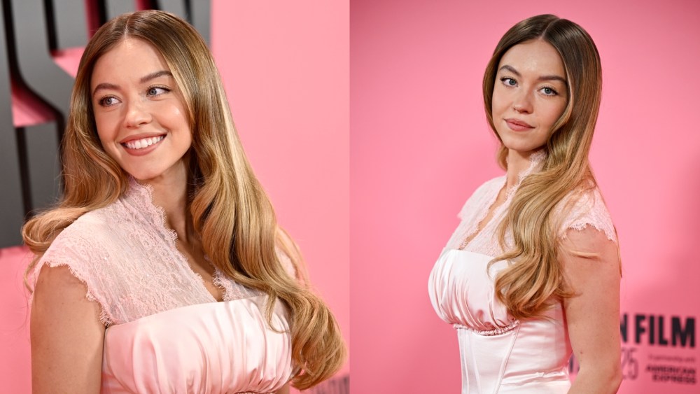 Sydney Sweeney wears a custom McQueen dress in pink with corsetry and lace detailing at the Christy Headline Gala at the 69th BFI London Film Festival on Oct. 17, 2025 in London.