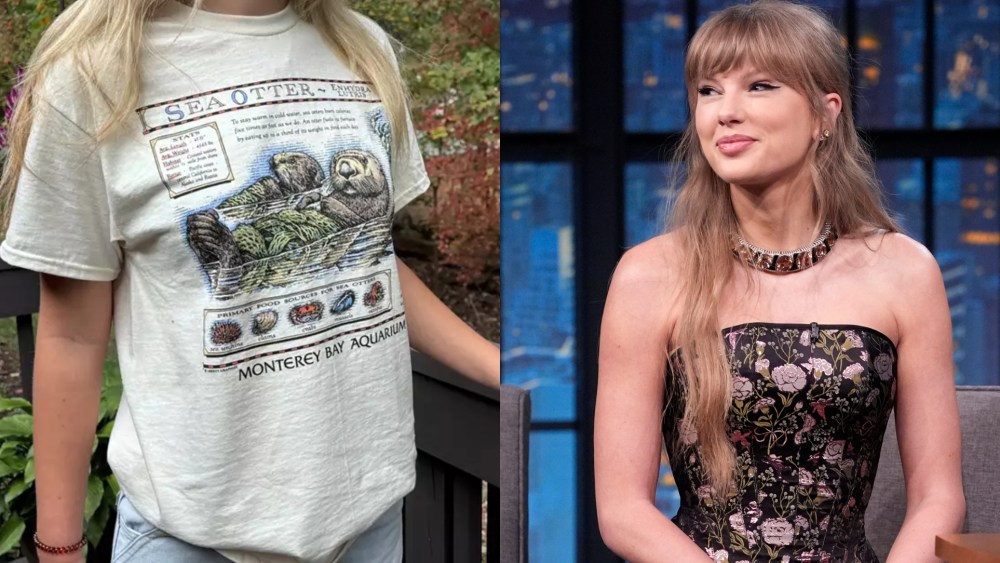 The Monterey Bay Aquarium's otter t-shirt; Taylor Swift