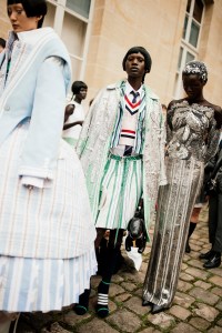 Backstage at Thom Browne Spring 2026 Ready-to-Wear Collection at Paris Fashion Week