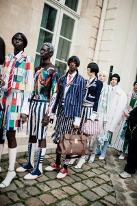 Backstage at Thom Browne Spring 2026 Ready-to-Wear Collection at Paris Fashion Week