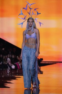 Abby Champion on the runway at the Victoria's Secret Fashion Show.