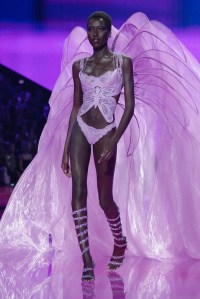 Awar Odhiang on the runway at the Victoria's Secret Fashion Show.