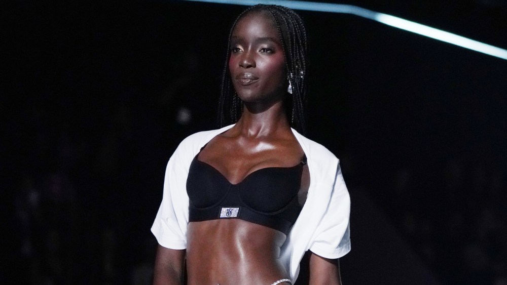 Maty Fall on the runway at the Victoria's Secret Fashion Show.