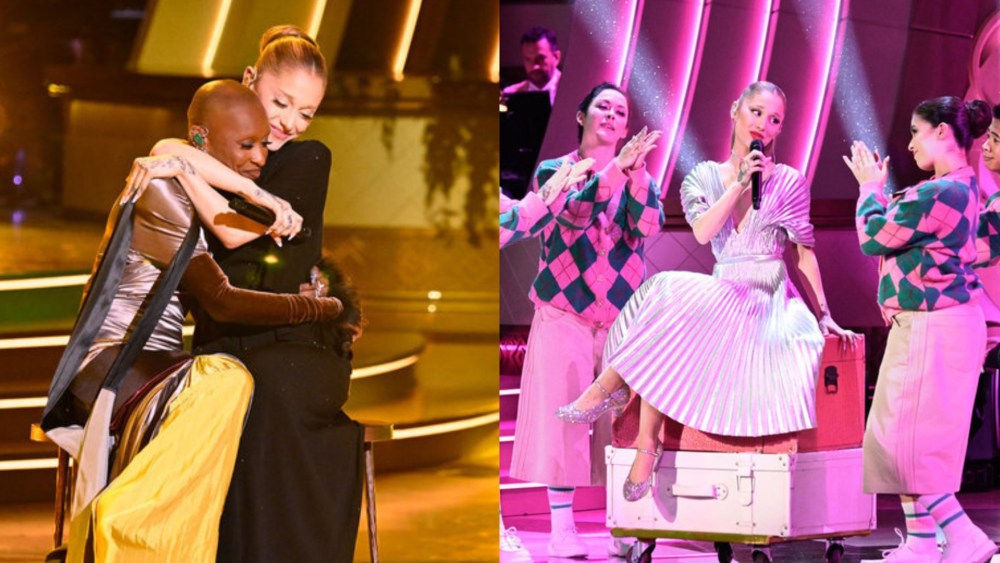 Cynthia Erivo wears Marni, Ariana Grande wears McQueen for their performance on NBC's 'Wicked: One Wonderful Night.'