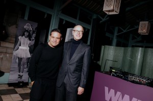 Narcisco Rodriguez and James Fallon at WWD115 Newsmaker Cocktail at Nine Orchard on October 27, 2025 in New York, New York.