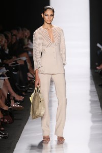 A model on the runway at Chado Ralph Rucci's spring 2009 show in New York City.