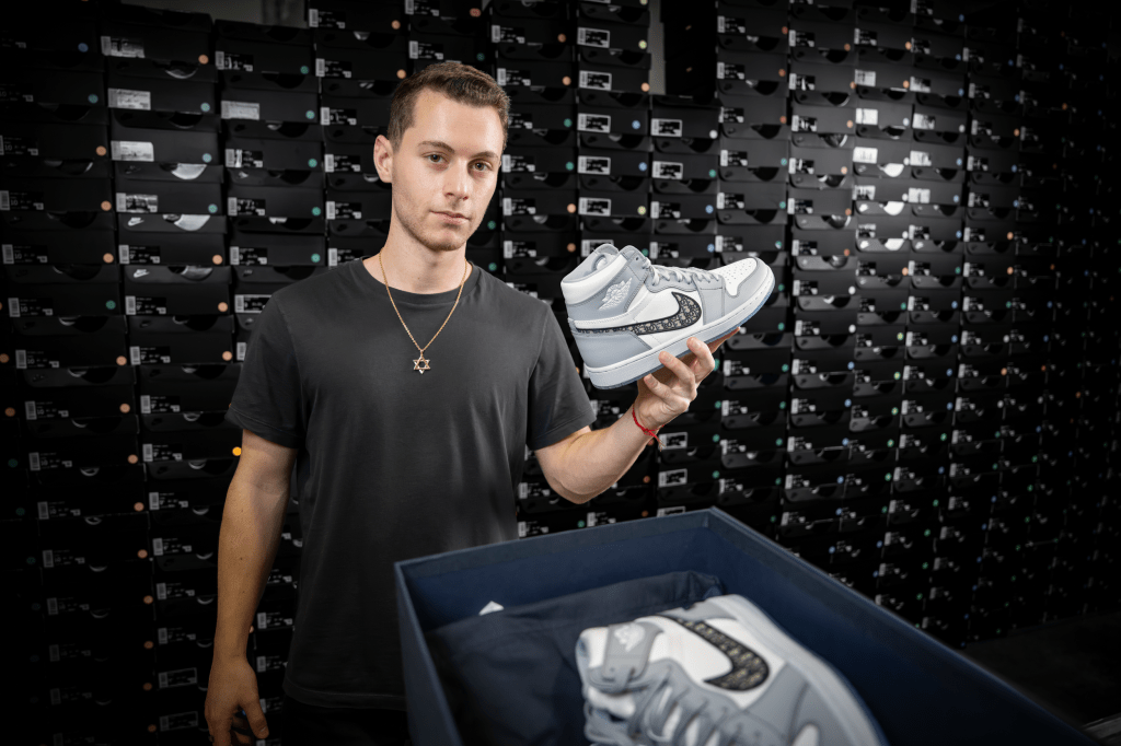 Oscar Rachmansky with the Dior x Air Jordan 1 High sneaker.