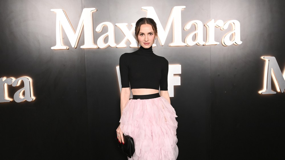 LOS ANGELES, CALIFORNIA - NOVEMBER 05: Honoree Maude Apatow poses as Max Mara celebrates Maude Apatow as the 2025 WIF Max Mara Face of the Future Award Recipient Cocktail Event at Chateau Marmont on November 05, 2025 in Los Angeles, California. (Photo by Jon Kopaloff/Getty Images for Max Mara)
