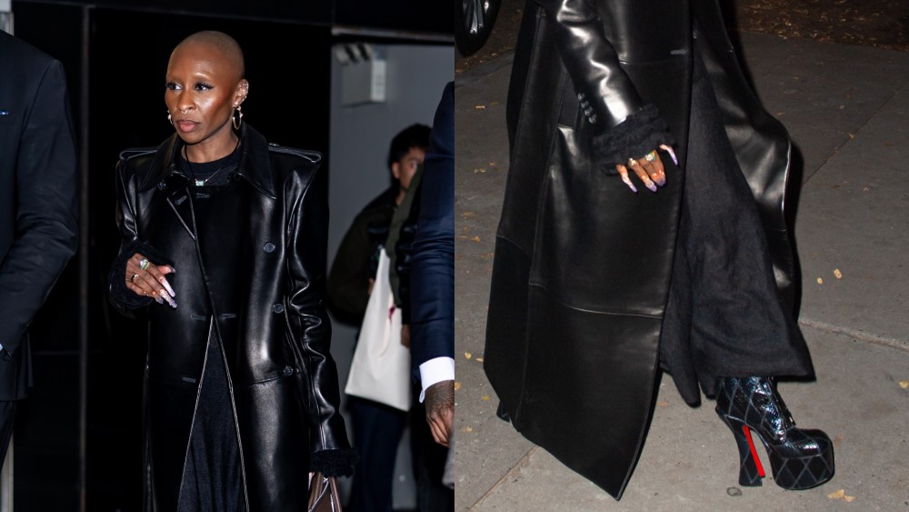 Cynthia Erivo was spotted in Midtown Manhattan on Thursday night, clad in Christian Louboutin platform boots.