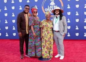 Members of Voces del Bullerengue at the 26th Annual Latin GRAMMY Awards held at the MGM Grand Garden Arena on November 13, 2025 in Las Vegas, Nevada.