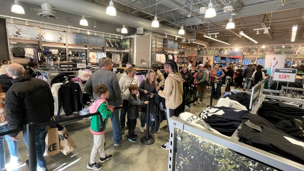 The Adidas outlet at Tanger Outlets Charleston on Black Friday.
