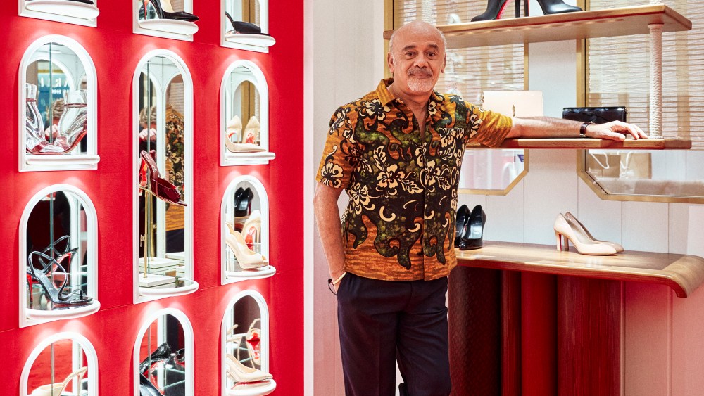Christian Louboutin in Abu Dhabi at his boutique in The Galleria on Al Maryah Island