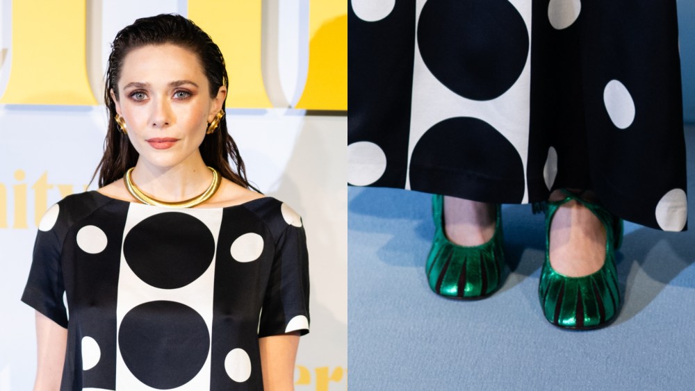Elizabeth Olsen attends the 'Eternity' UK Premiere at The Cinema In The Power Station on Nov. 17, 2025 in London.