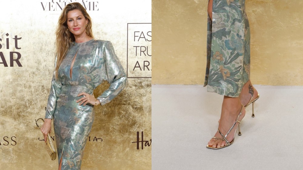On Saturday, Gisele Bündchen wore gold strappy heels to the Fashion Trust Arabia Awards 2025.